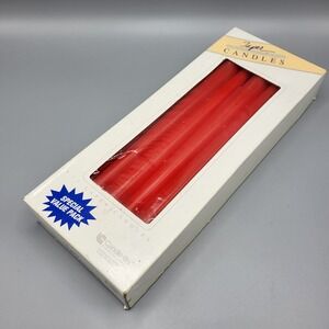 Vintage 12" Taper Candles Candle-Lite Red Unscented Set Of 12